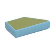 Tile 1 × 2 with Stud Notch Left with Olive Green Print Medium Azure