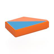 Tile 1 × 2 with Stud Notch Left with Medium Azure Triangle Print Orange