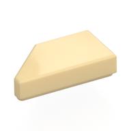 Tile 1 × 2 with Stud Notch Right Tan
