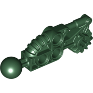 Large Figure Skeletal, Limb, with Ball Joint, and Gear with Axle Hole (Toa Hordika) Dark Green