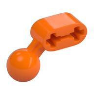 Technic Lochbalken 1 × 2 mit Kugelgelenk abgewinkelt Orange