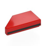 Tile 1 × 2 with Stud Notch Right with Black Stripe on Side print Red