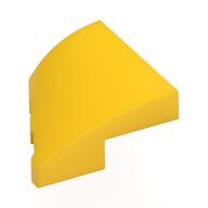 Brick Wedged, Curved 2 × 2 with Stud Notch Right Yellow