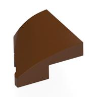 Brick Wedged, Curved 2 × 2 with Stud Notch Right Reddish Brown