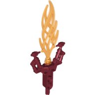 Large Figure Weapon Hordika Blazer Claw with Bright Light Orange Flexible Flame End Dark Red