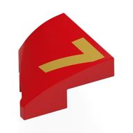 Brick Wedged, Curved 2 × 2 with Stud Notch Right with Gold '7' print Rot