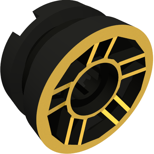 Wheel 11 × 6 with 5 Spokes with Gold Outline Print Schwarz
