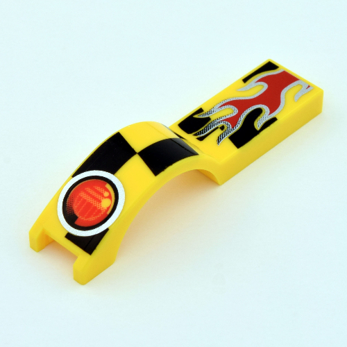 Wheel Arch, Mudguard 1 × 4 1/2 with Flame and Red Taillight Print Yellow