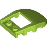 Brick Wedged, Curved 4 × 3 Recessed Back with Opening, Two Studs [Plain] Lime