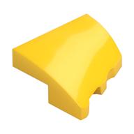 Brick Wedged, Curved 2 × 2 with Stud Notch Left Yellow