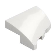 Brick Wedged, Curved 2 × 2 with Stud Notch Left White