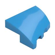 Brick Wedged, Curved 2 × 2 with Stud Notch Left Dark Azure