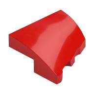Brick Wedged, Curved 2 × 2 with Stud Notch Left Red