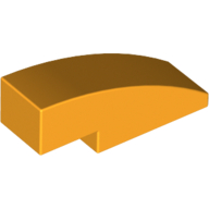 Brick Curved 3 × 1 No Studs Bright Light Orange