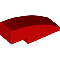 Brick Curved 3 × 1 No Studs Red
