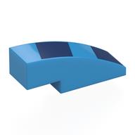 Brick Curved 3 × 1 No Studs with Dark Blue Shapes print Dunkelazur