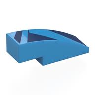 Brick Curved 3 × 1 No Studs with Dark Blue Shapes print Dark Azure