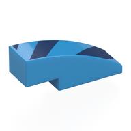 Brick Curved 3 × 1 No Studs with Dark Blue Shapes print Dunkelazur
