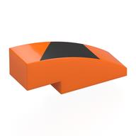 Brick Curved 3 × 1 No Studs with Black Shape print Orange