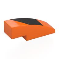 Brick Curved 3 × 1 No Studs with Black Shape print Orange