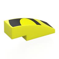 Brick Curved 3 × 1 No Studs with Black Shapes print Leuchtgelb
