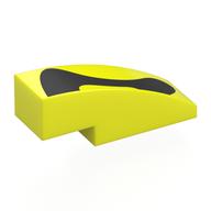 Brick Curved 3 × 1 No Studs with Black Shapes print Leuchtgelb