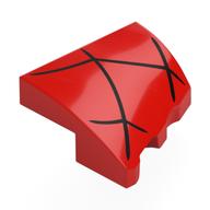Brick Wedged, Curved 2 × 2 with Stud Notch Left with Black Spider Webbing print Rot