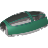 Windscreen 10 × 6 × 3 Bubble Canopy Double Tapered with Dark Green Cockpit Cover Print Trans-Brown