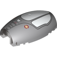 Windscreen 10 × 6 × 3 Bubble Canopy Double Tapered with Light Bluish Gray Jedi Starfighter, Two Red Triangles on Top Print Transparent-Braun