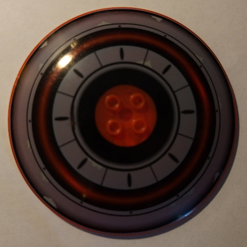 Dish 10 × 10 Inverted (Radar) with Black and Gray Concentric Circles Print Transparent-Neonorange
