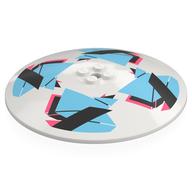 Dish 10 × 10 Inverted with Black/Coral/Medium Azure Repeating Shapes print White