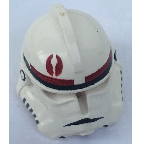 Helmet Clone Trooper Phase 2, Open Front, Dark Red Markings Print Weiß