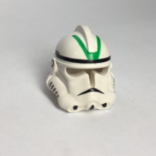 Helmet Clone Trooper Phase 2, Open Front, Green Stripes Print Weiß