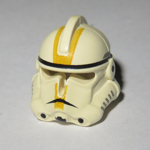 Helmet Clone Trooper Phase 2, Open Front, Yellow Stripes Print Weiß