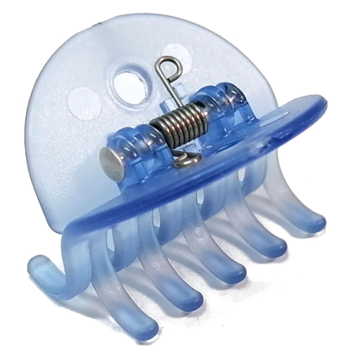 Clikits Hair Clip, Grip, 5 Teeth per Side Trans-Light Royal Blue