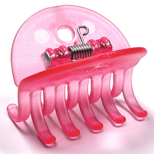 Clikits Hair Clip, Grip, 5 Teeth per Side Trans-Pink