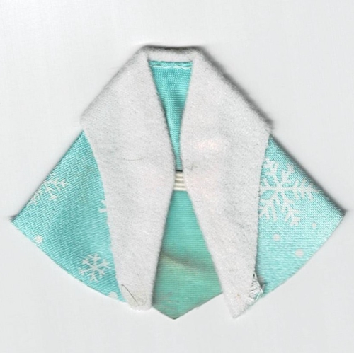 Belville, Shawl Fur Trimmed with Snowflake Print Aqua