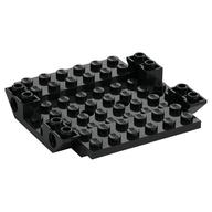 Aircraft Fuselage 8 × 8 Bottom with 4 Pin Holes in Schwarz