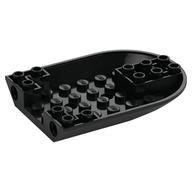 Aircraft Fuselage Curved Forward 6 × 8 Bottom with 2 Pin Holes in Black