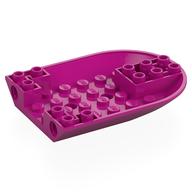 Aircraft Fuselage Curved Forward 6 × 8 Bottom with 2 Pin Holes Magenta