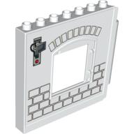 Duplo Building Wall 1 × 8 × 6 with Window Opening, Hinge on Right with Bricks Print White