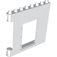 Duplo Building Wall 1 × 8 × 6 with Door Opening White