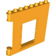 Duplo Building Wall 1 × 8 × 6 with Door Opening Bright Light Orange