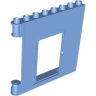 Duplo Building Wall 1 × 8 × 6 with Door Opening Medium Blue