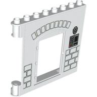 Duplo Building Wall 1 × 8 × 6 with Door Opening and Bricks (Police) Print White
