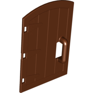 Duplo Door 1 × 4 × 4 with Rounded Top and Handle - Castle Reddish Brown