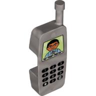 Duplo Telephone, Mobile with Keypad with Numbers and Display of Man Print Pearl Light Gray