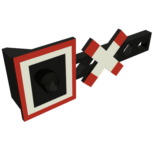 Train 12V Level Crossing Sign with Red/White Print Schwarz