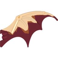 Creature Body Part, Dragon Wing 19 × 11 with Marbled Trans-Orange Pattern Dunkelrot