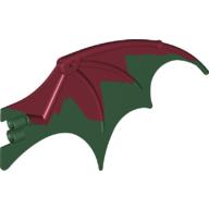 Creature Body Part, Dragon Wing 19 × 11 with Marbled Dark Red Pattern Dark Green